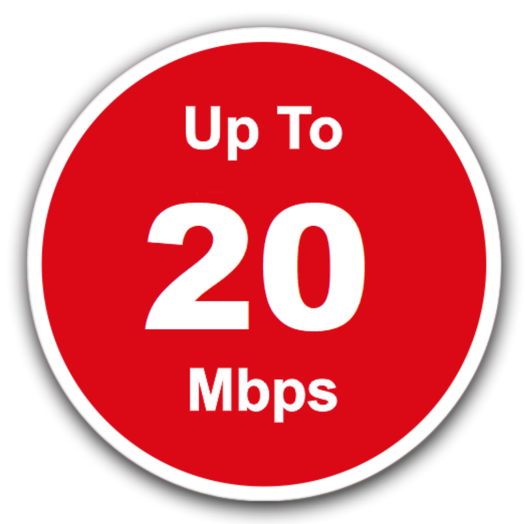 Upto 20 Mbps
